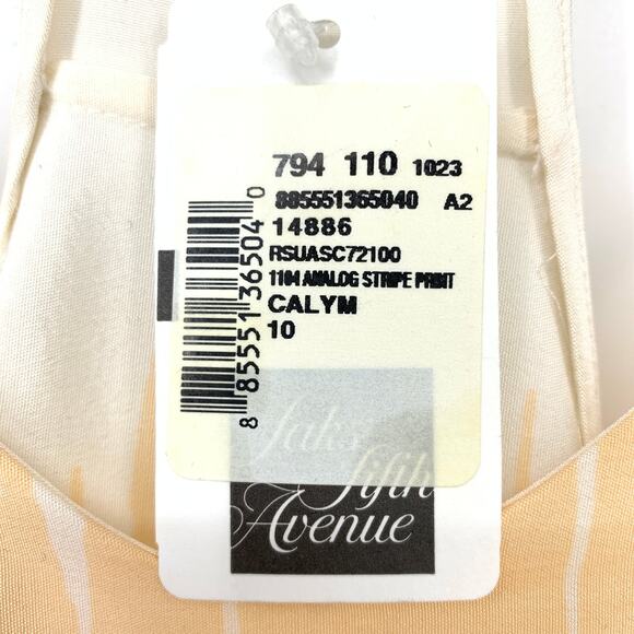 Tibi Top Women's Sz 10 Racerback Silk Striped Pattern Sleeveless Multicolor NWT - Picture 8 of 9